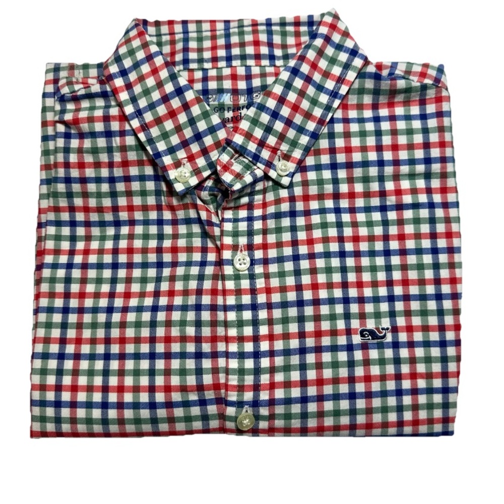 VINEYARD VINES ON THE GO Performance OTG Button Up Shirt Large Boys 16 L $70